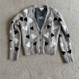 Heart Patterned Women's Cardigan Sweater